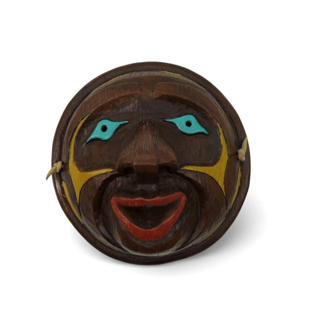 Decorative Tribal Mask Hand Painted Vibrant Accents